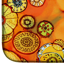 Load image into Gallery viewer, Abstract Flowers in Oranges and Yellows Dish Drying Mat – Absorbent, Artistic Kitchen Essentials 8987DDM