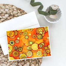 Load image into Gallery viewer, Abstract Flowers in Oranges and Yellows Greeting Cards -  Blank Note Cards – 8-Pack of Artist-Designed Cards with Envelopes