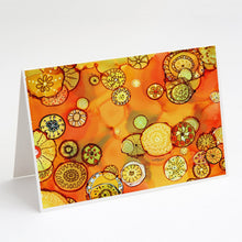 Load image into Gallery viewer, Abstract Flowers in Oranges and Yellows Greeting Cards -  Blank Note Cards – 8-Pack of Artist-Designed Cards with Envelopes