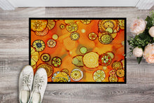 Load image into Gallery viewer, Abstract Flowers in Oranges and Yellows Doormat - 24x36 Decorative Floor Mat – Indoor/Outdoor Rug