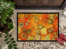 Load image into Gallery viewer, Abstract Flowers in Oranges and Yellows Doormat - 24x36 Decorative Floor Mat – Indoor/Outdoor Rug
