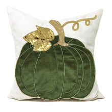 Load image into Gallery viewer, Green Pumpkin Pillow Case