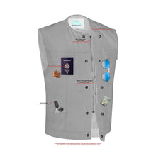 Load image into Gallery viewer, Mens Black Denim Motorcycle Vest with Concealed Snaps &amp; Zipper