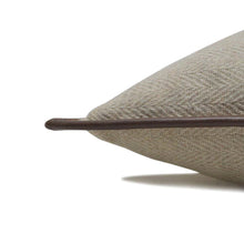 Load image into Gallery viewer, Chevron Wool Throw Pillow With Leather Trim