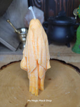 Load image into Gallery viewer, Ghost Handmade Candle , Palm wax Candle , Halloween Candle , white Ghost candle: Orange