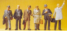 Load image into Gallery viewer, Preiser 10381 HO Scale Passengers -- Businessmen w/Coats pkg(6)
