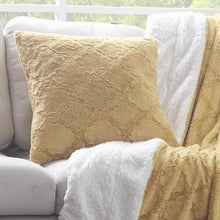 Load image into Gallery viewer, Tache Faux Fur Mustard Yellow Moroccan Lattice Pattern Cushion Cover / Euro Sham (3397)