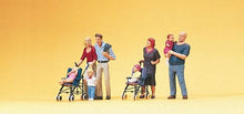 Load image into Gallery viewer, Preiser 10494 HO Scale Pedestrians -- Parents w/Children &amp; Strollers
