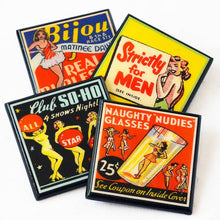 Load image into Gallery viewer, A Little Naughty: Vintage Burlesque Drink Coaster Set