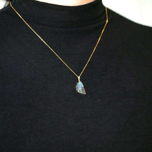 Load image into Gallery viewer, 9.08ct Australian Boulder Opal Pendant Necklace 14K Yellow Gold