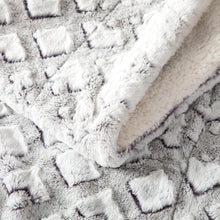 Load image into Gallery viewer, DaDa Bedding Luxury Dreamy Milky White &amp; Purple Sherpa Backside Faux Fur Throw Blanket (M3395)