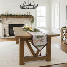 Load image into Gallery viewer, Tache Winter Forest Reindeer Vintage Holiday Woven Tapestry Table Runners (9192TR)