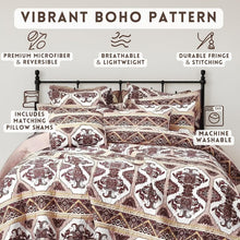 Load image into Gallery viewer, DaDa Bedding Majestic Oriental Kilim Bedspread - Royal Persian Traditional Design Intricate Ornate Ornament Print Coverlet w/ Shams