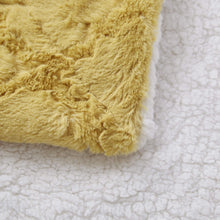 Load image into Gallery viewer, Tache Faux Fur Mustard Yellow Moroccan Lattice Pattern Throw Blanket (3397)