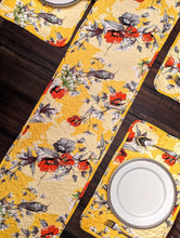 Load image into Gallery viewer, DaDalogy Bedding Sunshine Yellow Floral Vintage Hummingbirds Garden Table Runner (925)