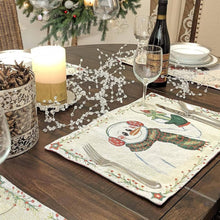 Load image into Gallery viewer, DaDa Bedding Set of 4-Pieces Magical Snowman Holiday Tapestry Placemats 13” x 19” (9733)