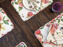 Load image into Gallery viewer, DaDa Bedding Set of 4-Pieces Romantic Roses Pink Floral Quilted Dining Placemats 13” x 19” (879)