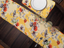 Load image into Gallery viewer, DaDalogy Bedding Sunshine Yellow Floral Vintage Hummingbirds Garden Table Runner (925)