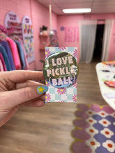 Load image into Gallery viewer, I Love Pickleball pin-back button