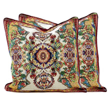 Load image into Gallery viewer, Tache Elegant Ivory Colorful Ornate Paisley Woven Tapestry Throw Pillow Cover (18193)