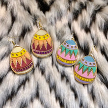 Load image into Gallery viewer, Colorful Easter Egg Acrylic Earrings -  Pink, Blue, Teal
