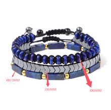 Load image into Gallery viewer, Lapis Lazuli &amp; Hematite Pain Relief Bracelet Pack (Set Of 3)