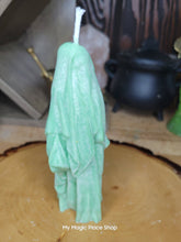 Load image into Gallery viewer, Ghost Handmade Candle , Palm wax Candle , Halloween Candle , white Ghost candle: Red