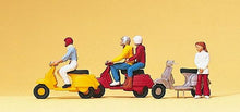 Load image into Gallery viewer, Preiser 10128 HO Scale Recreation &amp; Sports -- Motor Bikes &amp; Rider Set