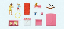 Load image into Gallery viewer, Preiser 10645 HO Scale Mother Changing Diapers -- Mother, Baby &amp; Furniture