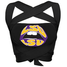 Load image into Gallery viewer, LSU Lips Black Multi Way Bandeau Top