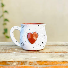 Load image into Gallery viewer, Calliope Heart Mug - Speckled White