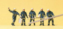 Load image into Gallery viewer, Preiser 10484 HO Scale Emergency - German Firefighters Unpainted Figure Set (5)
