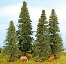Load image into Gallery viewer, Noch 25432 All Scale Fir Trees -- 1-9/16 to 3-1/8" 4 - 8cm pkg(4)