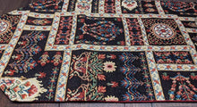 Load image into Gallery viewer, DaDalogy Bedding Elegant Woven Mughal Floral Tapestry Table Runner, Dark Noir Botanical Vintage Fleur (18197)