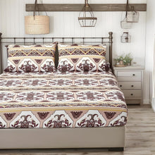 Load image into Gallery viewer, DaDa Bedding Majestic Oriental Kilim Fitted Sheet - w/ Pillow Cases Royal Persian Traditional Design Intricate Ornate Ornament Print