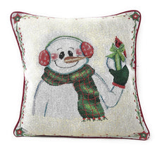 Load image into Gallery viewer, DaDa Bedding Set of 4 Pieces - Magical Santa Snowman Gingerbread Christmas Holiday Tapestry Throw Pillow Covers Bundle Pack - 16" x 16"