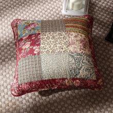 Load image into Gallery viewer, Tache Cotton Patchwork Beige Burgundy Paisley Floral Fairy Tale Tea Party Cushion Covers / Euro Sham (DXJ103443)
