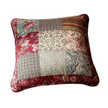 Load image into Gallery viewer, Tache Cotton Patchwork Beige Burgundy Paisley Floral Fairy Tale Tea Party Cushion Covers / Euro Sham (DXJ103443)