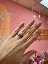 Load image into Gallery viewer, Purple gem titanium ring