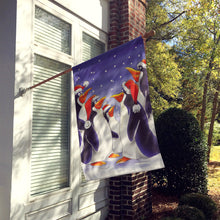 Load image into Gallery viewer, Holiday Penguins Flag Canvas House Size AAH7264CHF