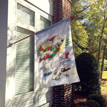 Load image into Gallery viewer, Holiday Polar Bears Ice Skating Flag Canvas House Size AAH7270CHF