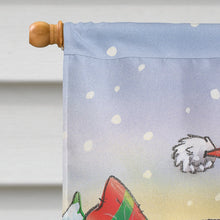 Load image into Gallery viewer, Holiday Polar Bears Ice Skating Flag Canvas House Size AAH7270CHF