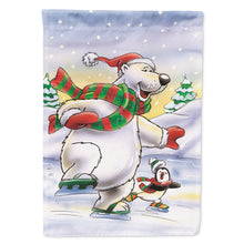 Load image into Gallery viewer, Holiday Polar Bears Ice Skating Flag Canvas House Size AAH7270CHF