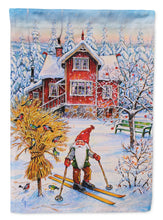 Load image into Gallery viewer, Christmas Gnome Skiing Garden Flag – Decorative Outdoor Yard Flag ACG0034GF