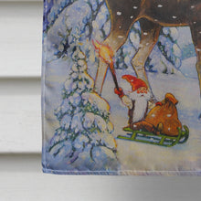 Load image into Gallery viewer, Christmas Gnome riding Reindeer Flag Canvas House Size ACG0102CHF