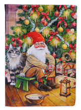 Load image into Gallery viewer, Christmas Gnome by the Tree Garden Flag – Decorative Outdoor Yard Flag ACG0134GF