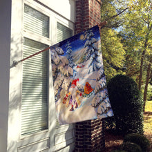 Load image into Gallery viewer, Christmas Gnome pulling a sled Flag Canvas House Size ACG0144CHF