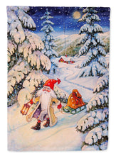 Load image into Gallery viewer, Christmas Gnome pulling a sled Garden Flag – Decorative Outdoor Yard Flag ACG0144GF
