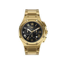 Load image into Gallery viewer, AM1001SS - AMBASSADOR POLISHED 18K GOLD / BLACK / SS BAND