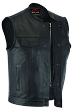 Load image into Gallery viewer, Men's AM  Black Cowhide Leather Motorcycle Vest